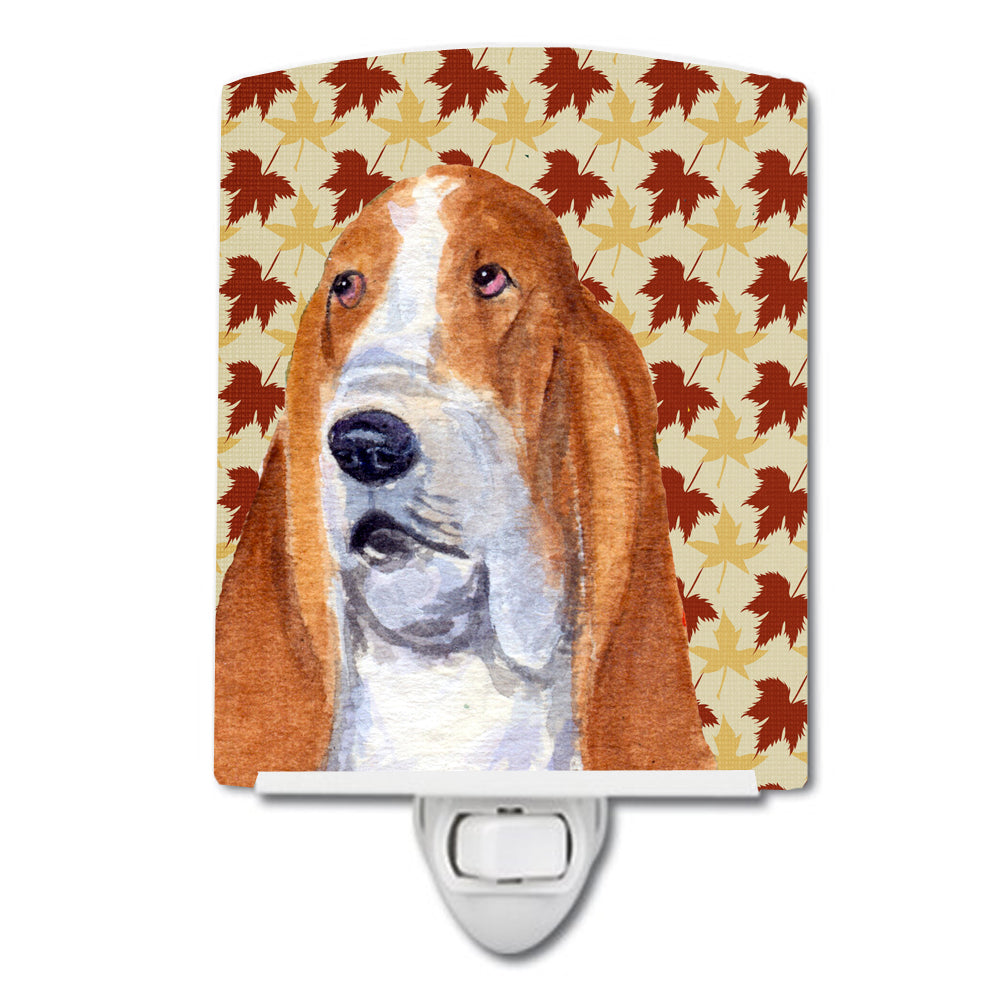 Bulldog English Fall Leaves Portrait Ceramic Night Light SS4328CNL - the-store.com