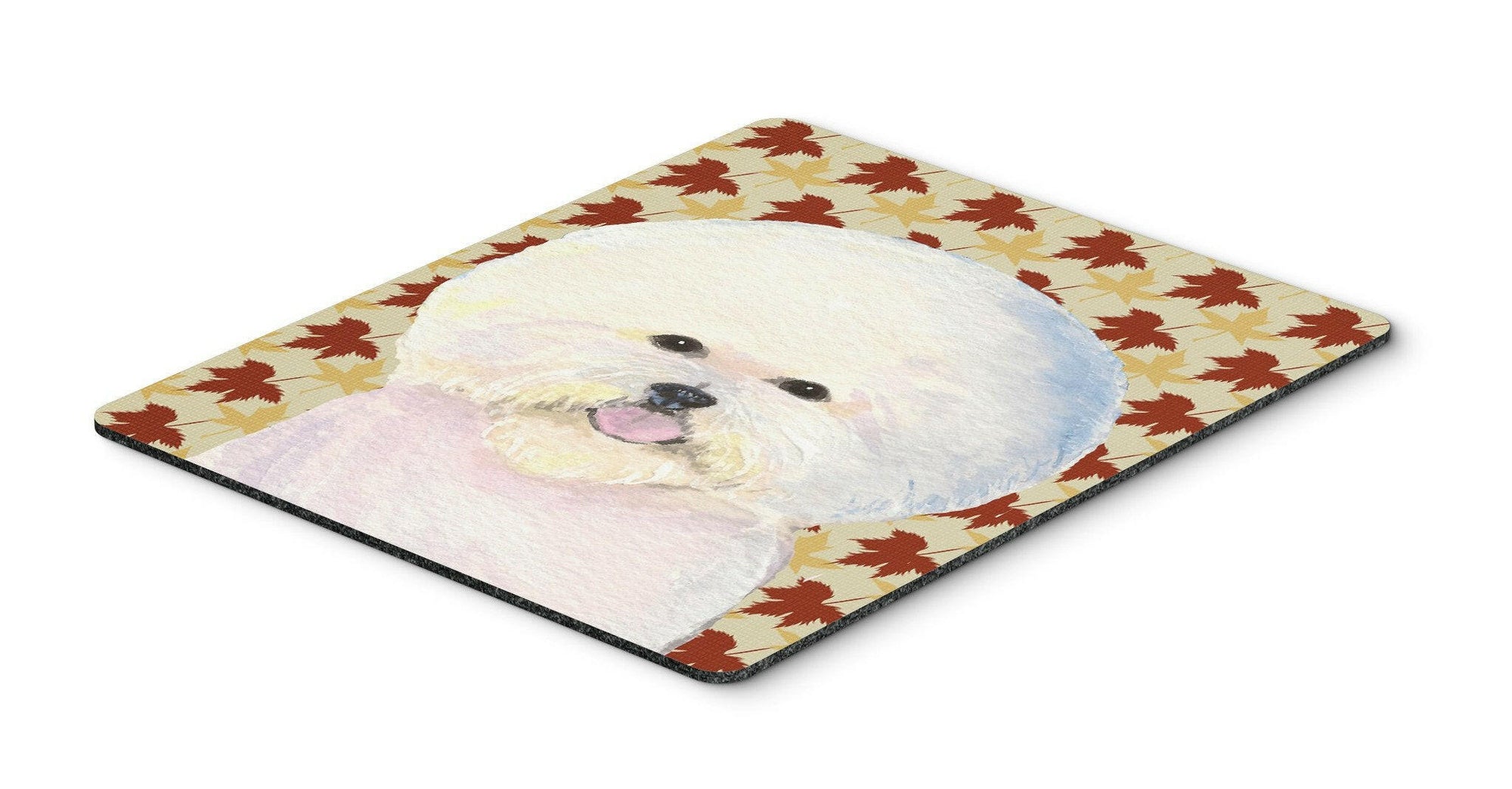 Bichon Frise Fall Leaves Portrait Mouse Pad, Hot Pad or Trivet by Caroline's Treasures