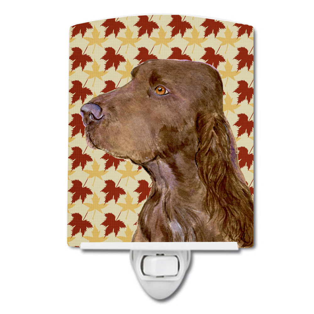 Field Spaniel Fall Leaves Portrait Ceramic Night Light SS4331CNL - the-store.com