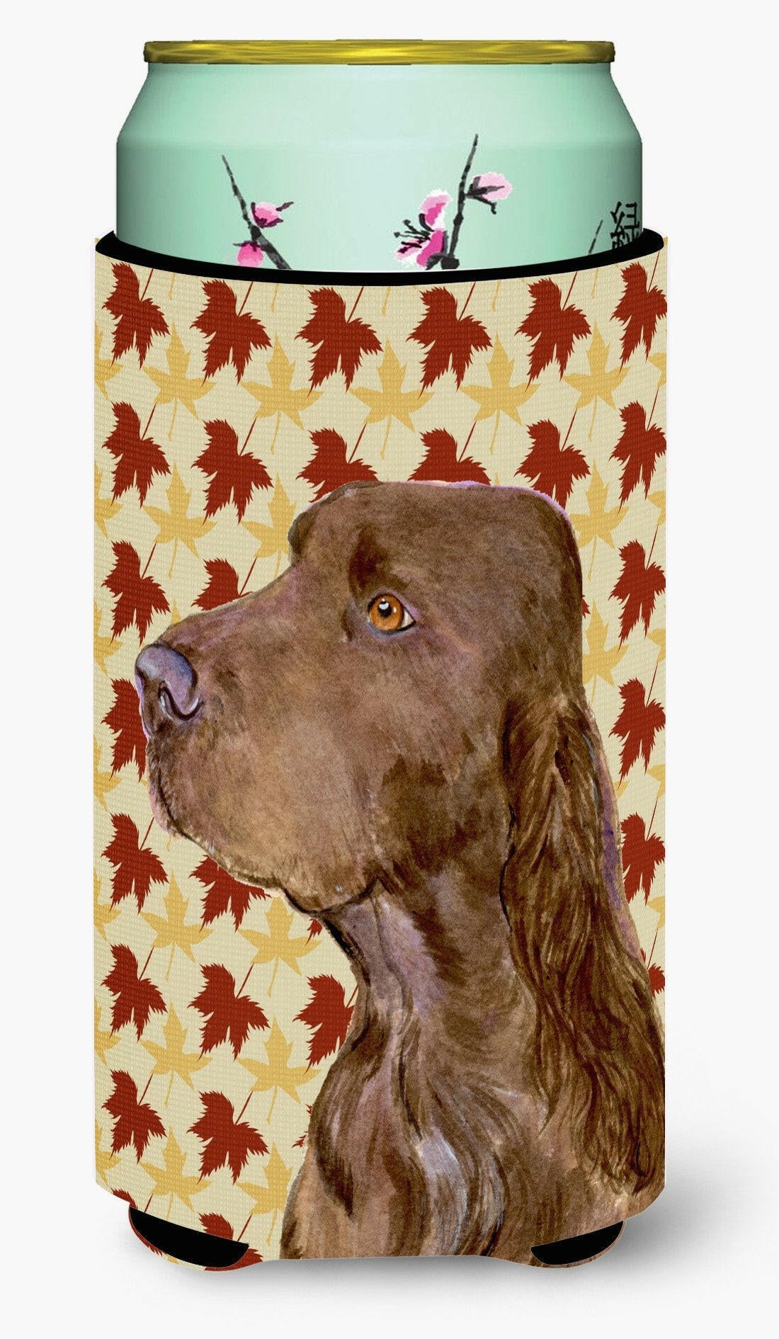 Field Spaniel Fall Leaves Portrait  Tall Boy Beverage Insulator Beverage Insulator Hugger by Caroline&#39;s Treasures