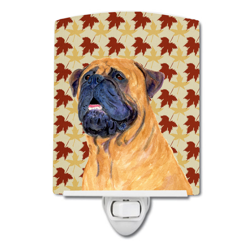 Mastiff Fall Leaves Portrait Ceramic Night Light SS4336CNL - the-store.com