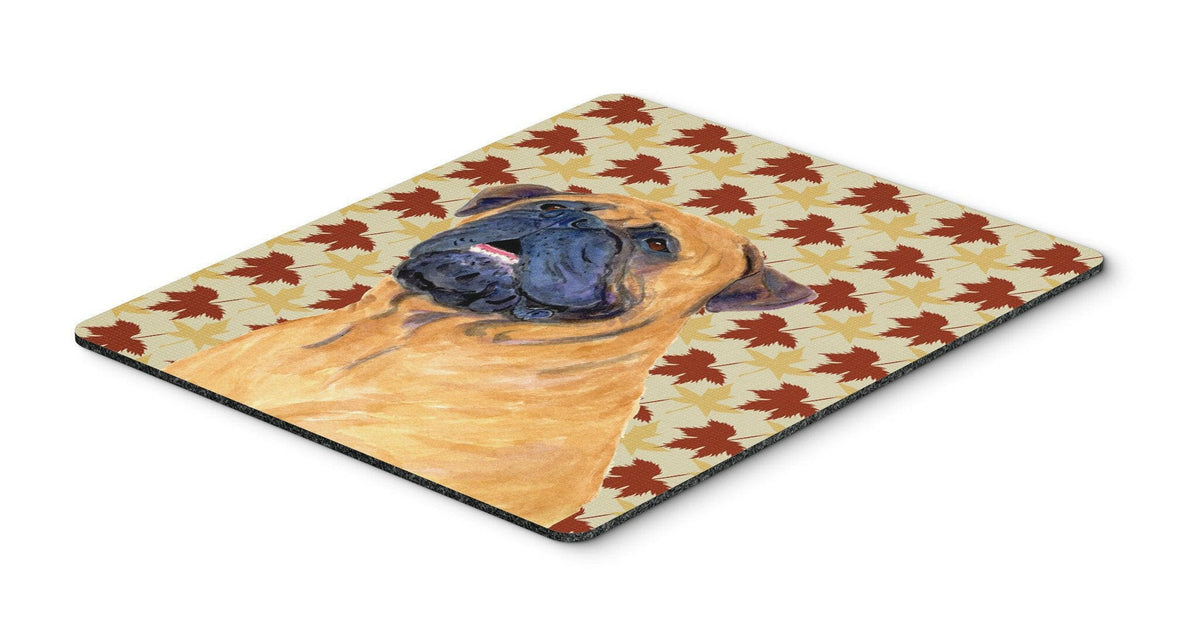 Mastiff Fall Leaves Portrait Mouse Pad, Hot Pad or Trivet by Caroline&#39;s Treasures