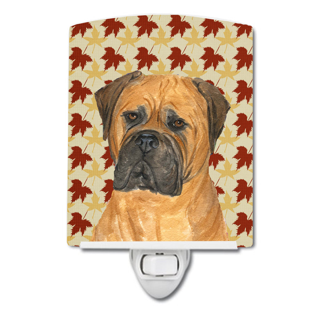 Bullmastiff Fall Leaves Portrait Ceramic Night Light SS4339CNL - the-store.com