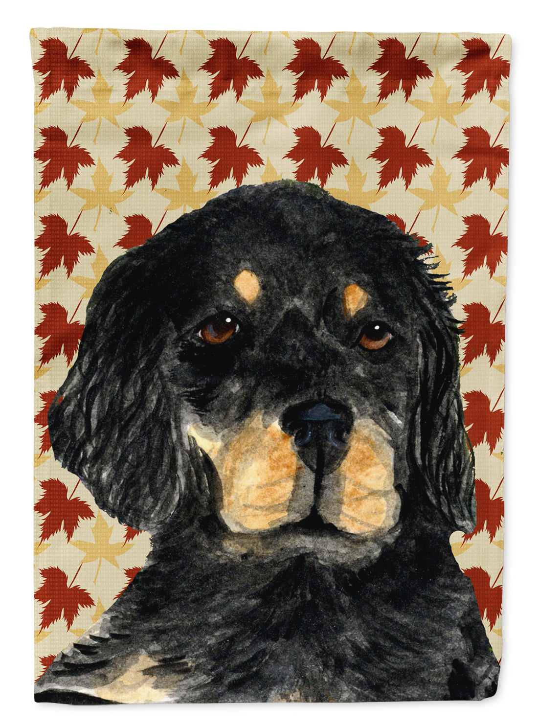 Gordon Setter Fall Leaves Portrait Flag Canvas House Size  the-store.com.