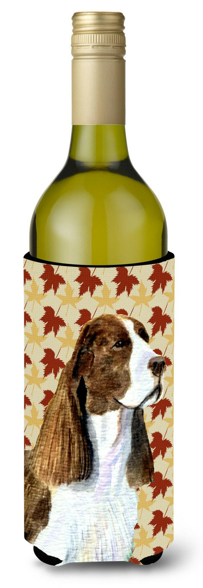 Springer Spaniel Fall Leaves Portrait Wine Bottle Beverage Insulator Beverage Insulator Hugger SS4343LITERK by Caroline's Treasures