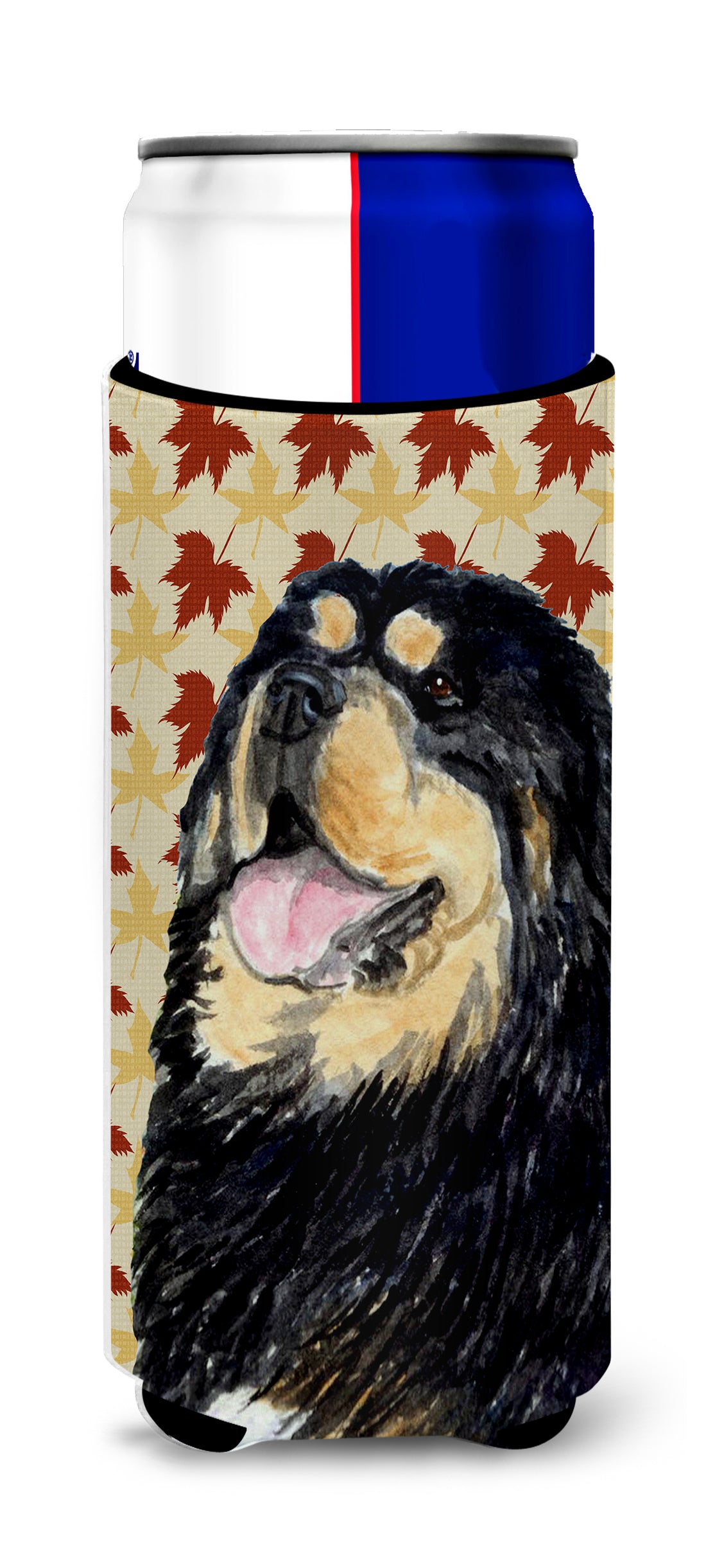 Tibetan Mastiff Fall Leaves Portrait Ultra Beverage Insulators for slim cans SS4344MUK.