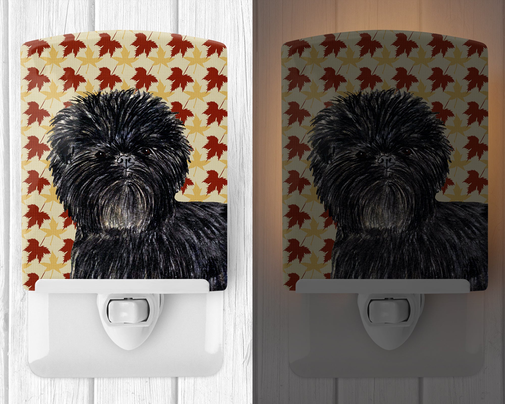 Affenpinscher Fall Leaves Portrait Ceramic Night Light SS4345CNL - the-store.com