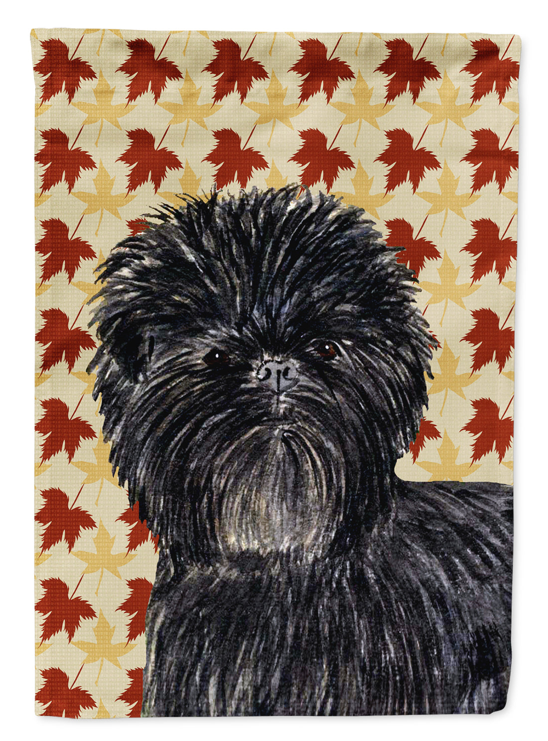 Affenpinscher Fall Leaves Portrait Flag Garden Size.