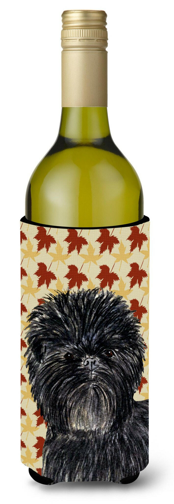 Affenpinscher Fall Leaves Portrait Wine Bottle Beverage Insulator Beverage Insulator Hugger by Caroline's Treasures