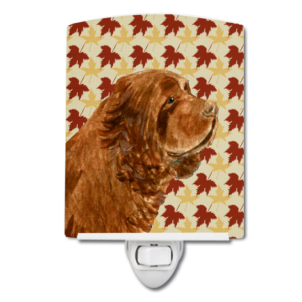 Sussex Spaniel Fall Leaves Portrait Ceramic Night Light SS4346CNL - the-store.com