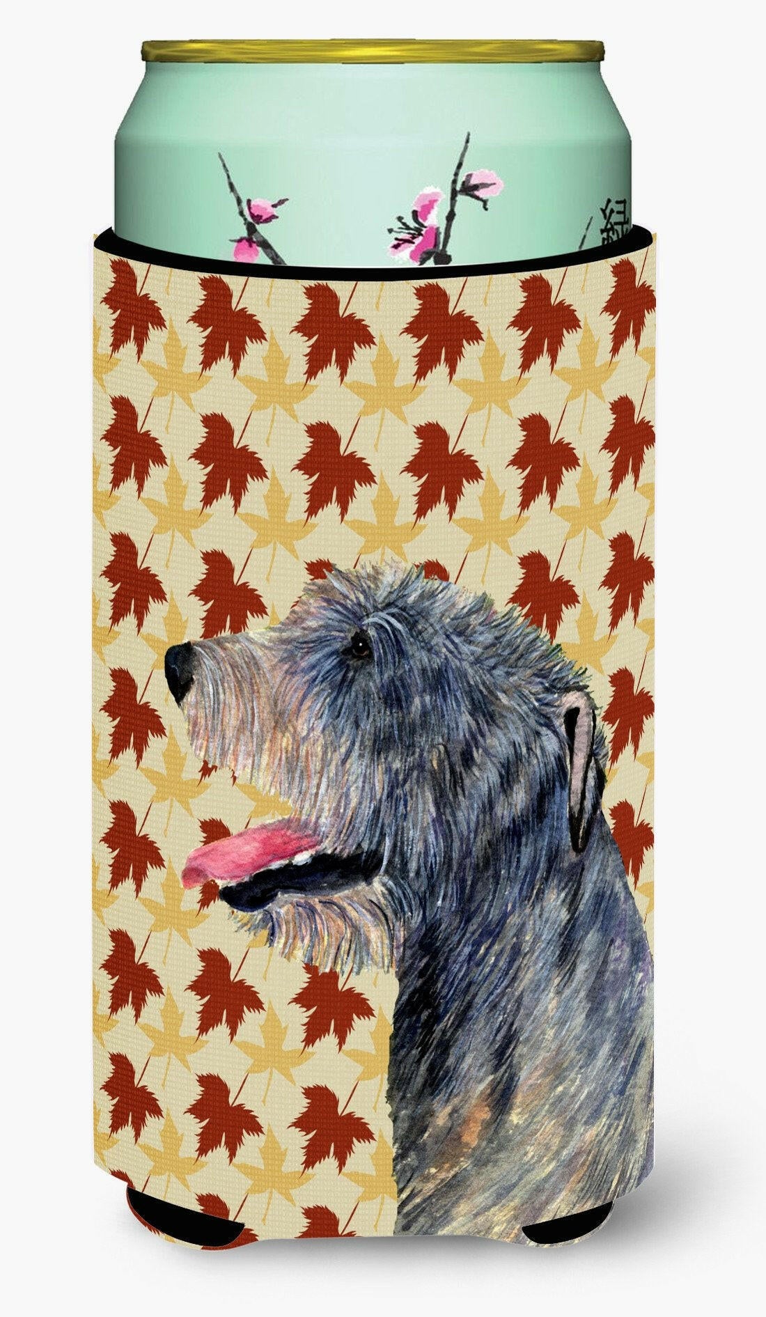 Irish Wolfhound Fall Leaves Portrait  Tall Boy Beverage Insulator Beverage Insulator Hugger by Caroline's Treasures