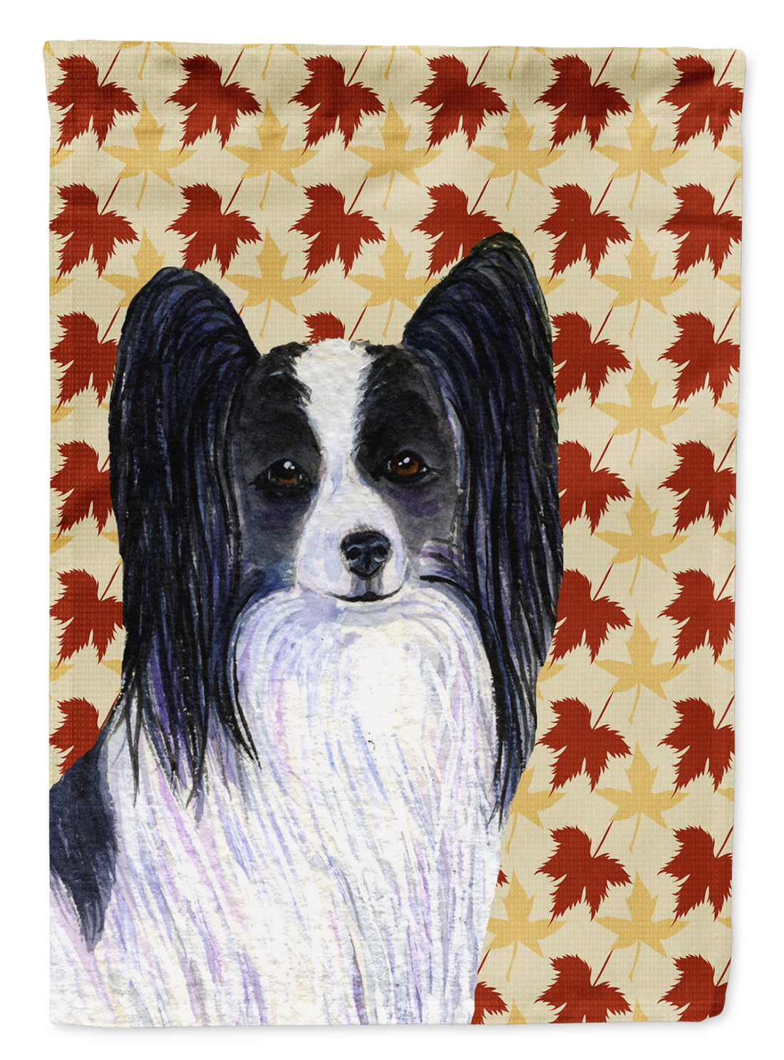 Papillon Fall Leaves Portrait Flag Canvas House Size  the-store.com.