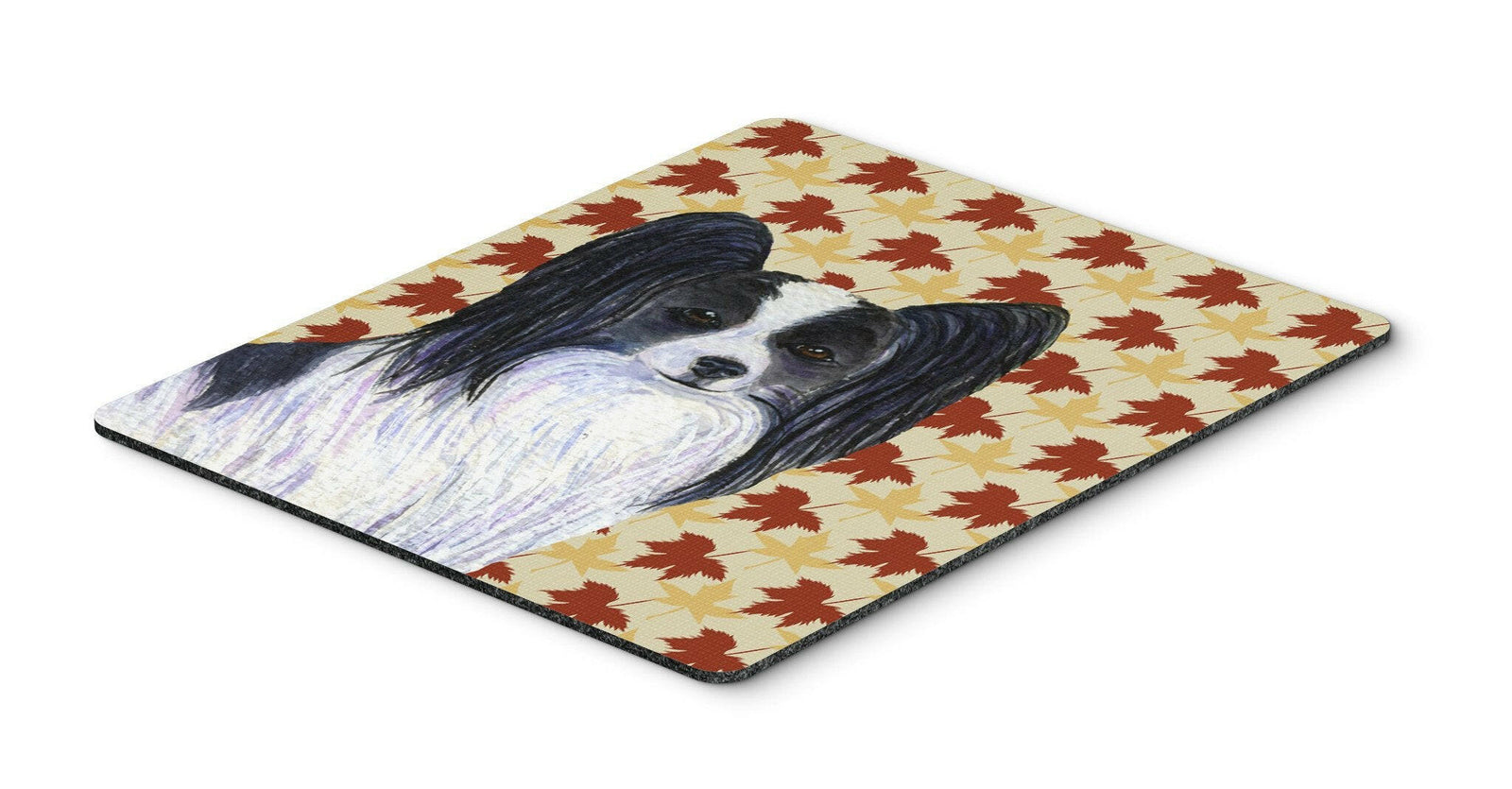 Papillon Fall Leaves Portrait Mouse Pad, Hot Pad or Trivet by Caroline's Treasures