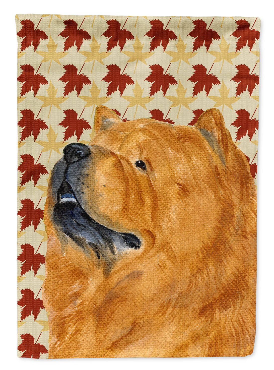 Chow Chow Fall Leaves Portrait Flag Canvas House Size  the-store.com.