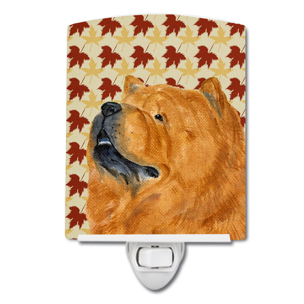 Chow Chow Fall Leaves Portrait Ceramic Night Light SS4354CNL - the-store.com