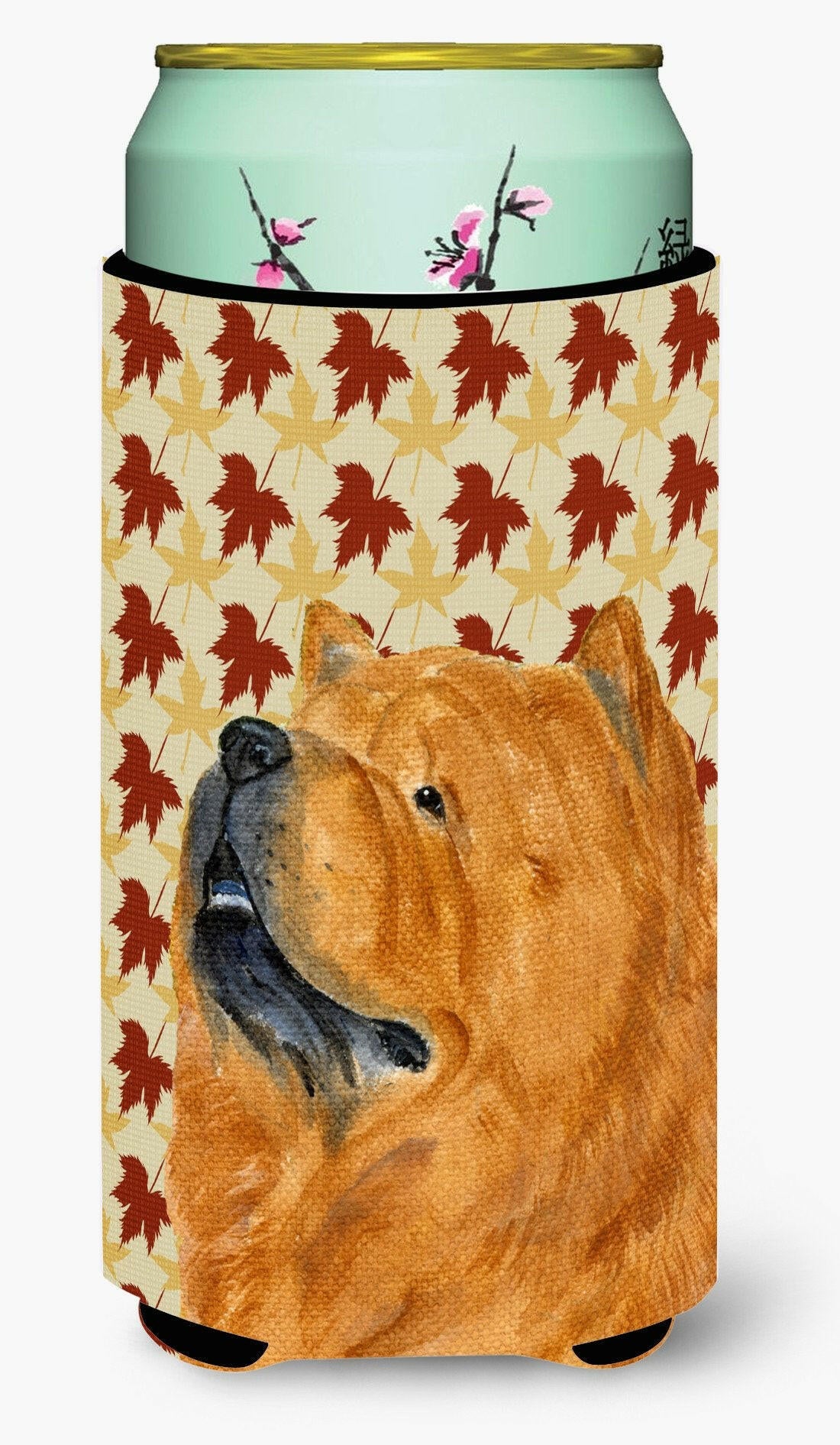 Chow Chow Fall Leaves Portrait  Tall Boy Beverage Insulator Beverage Insulator Hugger by Caroline's Treasures