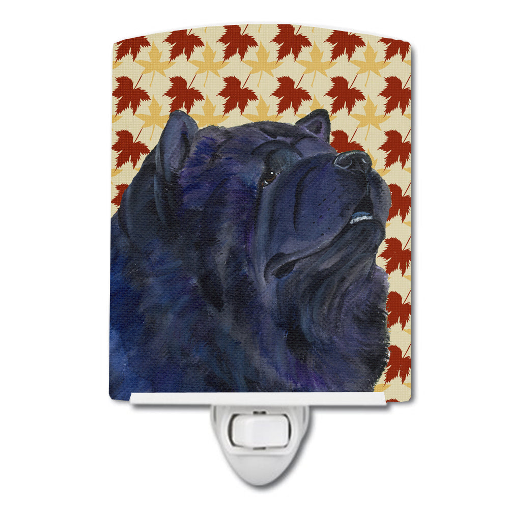 Chow Chow Fall Leaves Portrait Ceramic Night Light SS4355CNL - the-store.com