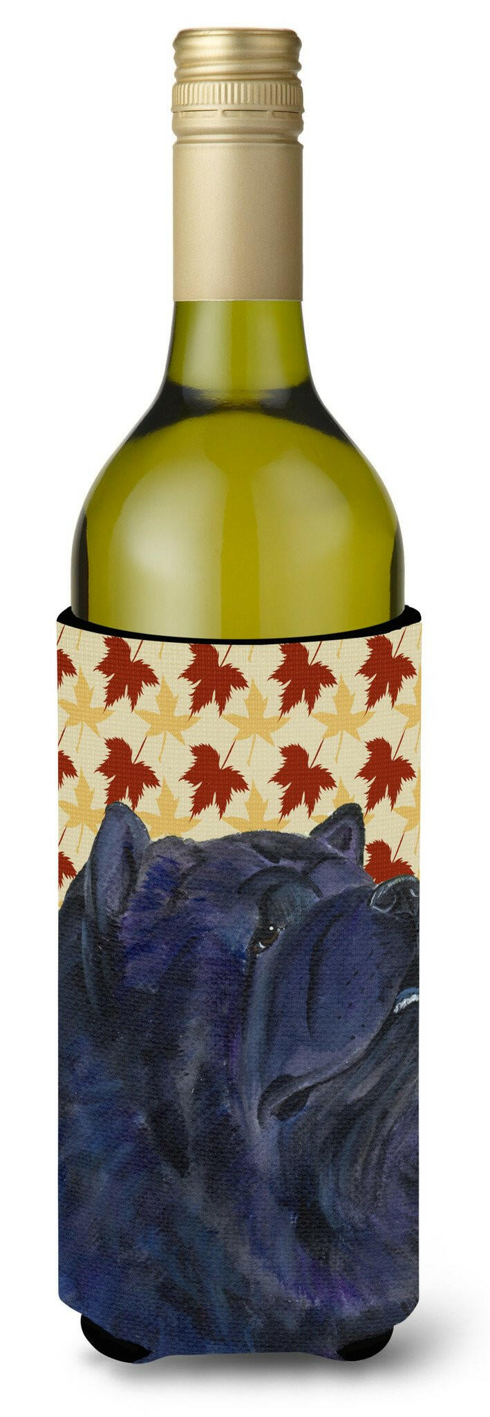 Chow Chow Fall Leaves Portrait Wine Bottle Beverage Insulator Beverage Insulator Hugger SS4355LITERK by Caroline's Treasures