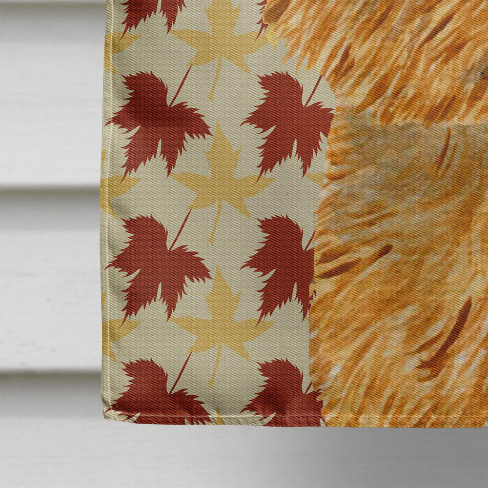 Norwich Terrier Fall Leaves Portrait Flag Canvas House Size  the-store.com.