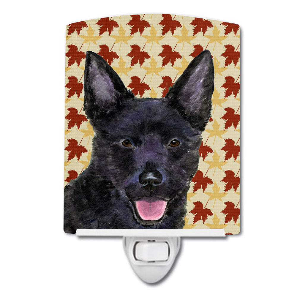 Australian Kelpie Fall Leaves Portrait Ceramic Night Light SS4358CNL - the-store.com