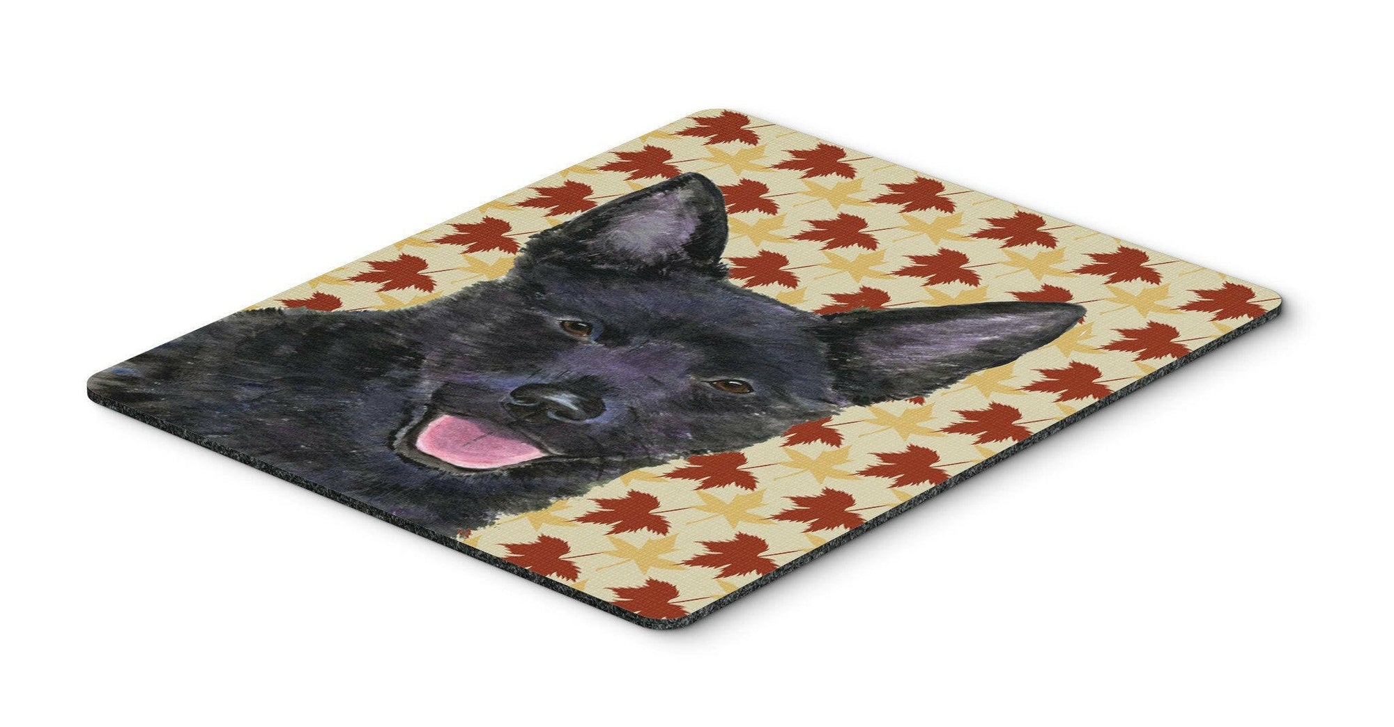 Australian Kelpie Fall Leaves Portrait Mouse Pad, Hot Pad or Trivet by Caroline's Treasures