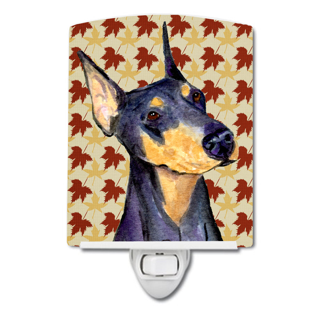 Doberman Fall Leaves Portrait Ceramic Night Light SS4361CNL - the-store.com