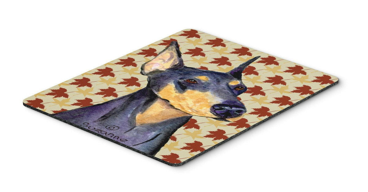 Doberman Fall Leaves Portrait Mouse Pad, Hot Pad or Trivet by Caroline&#39;s Treasures