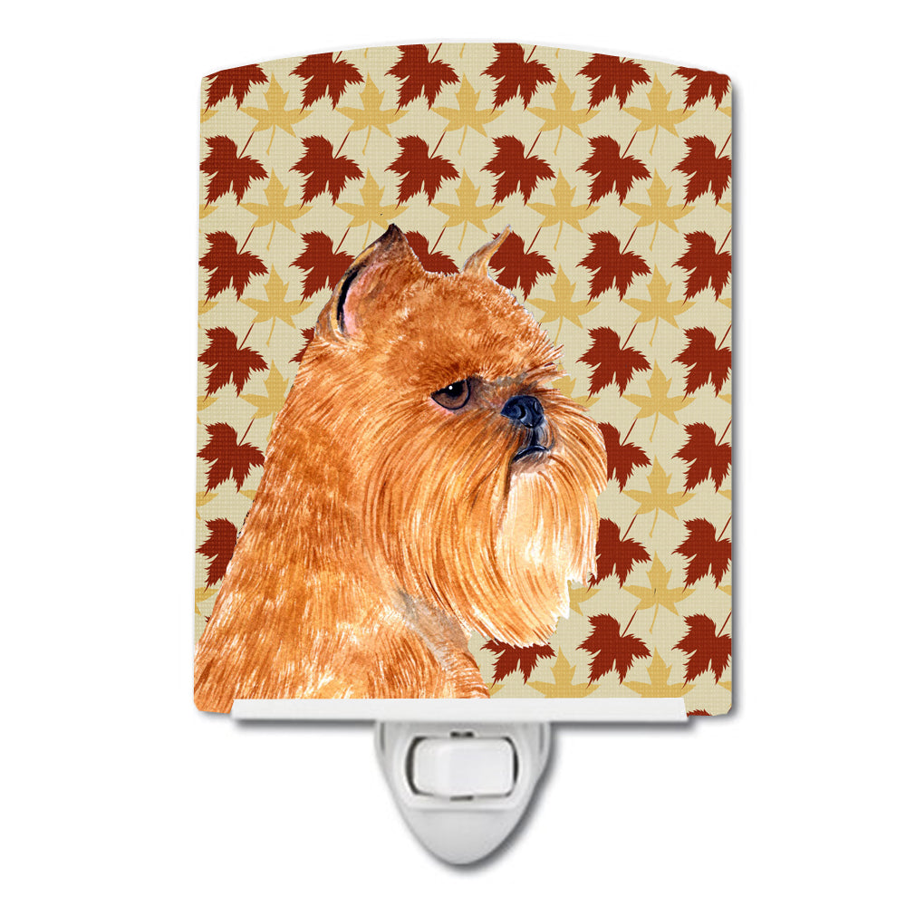 Brussels Griffon Fall Leaves Portrait Ceramic Night Light SS4362CNL - the-store.com