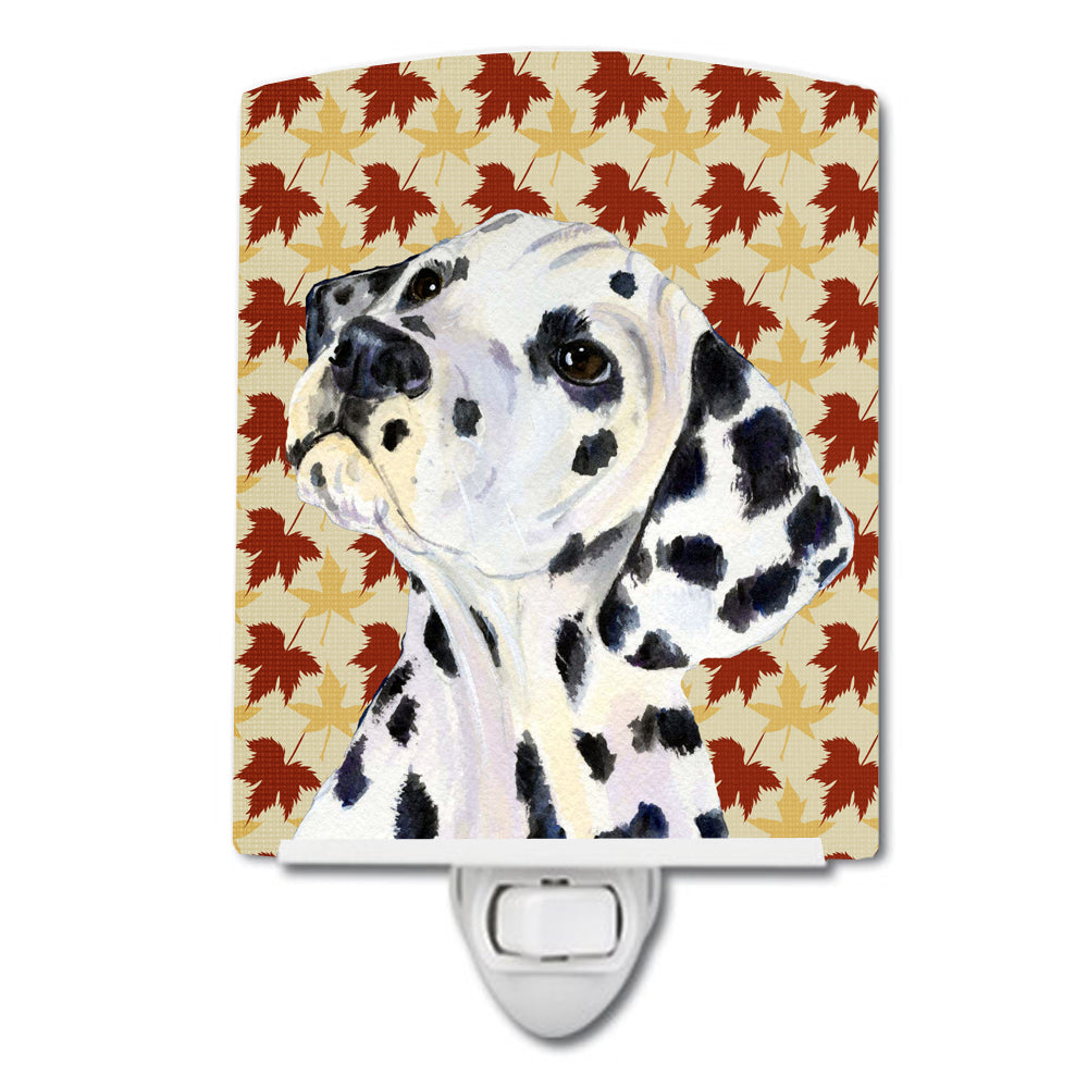 Dalmatian Fall Leaves Portrait Ceramic Night Light SS4364CNL - the-store.com