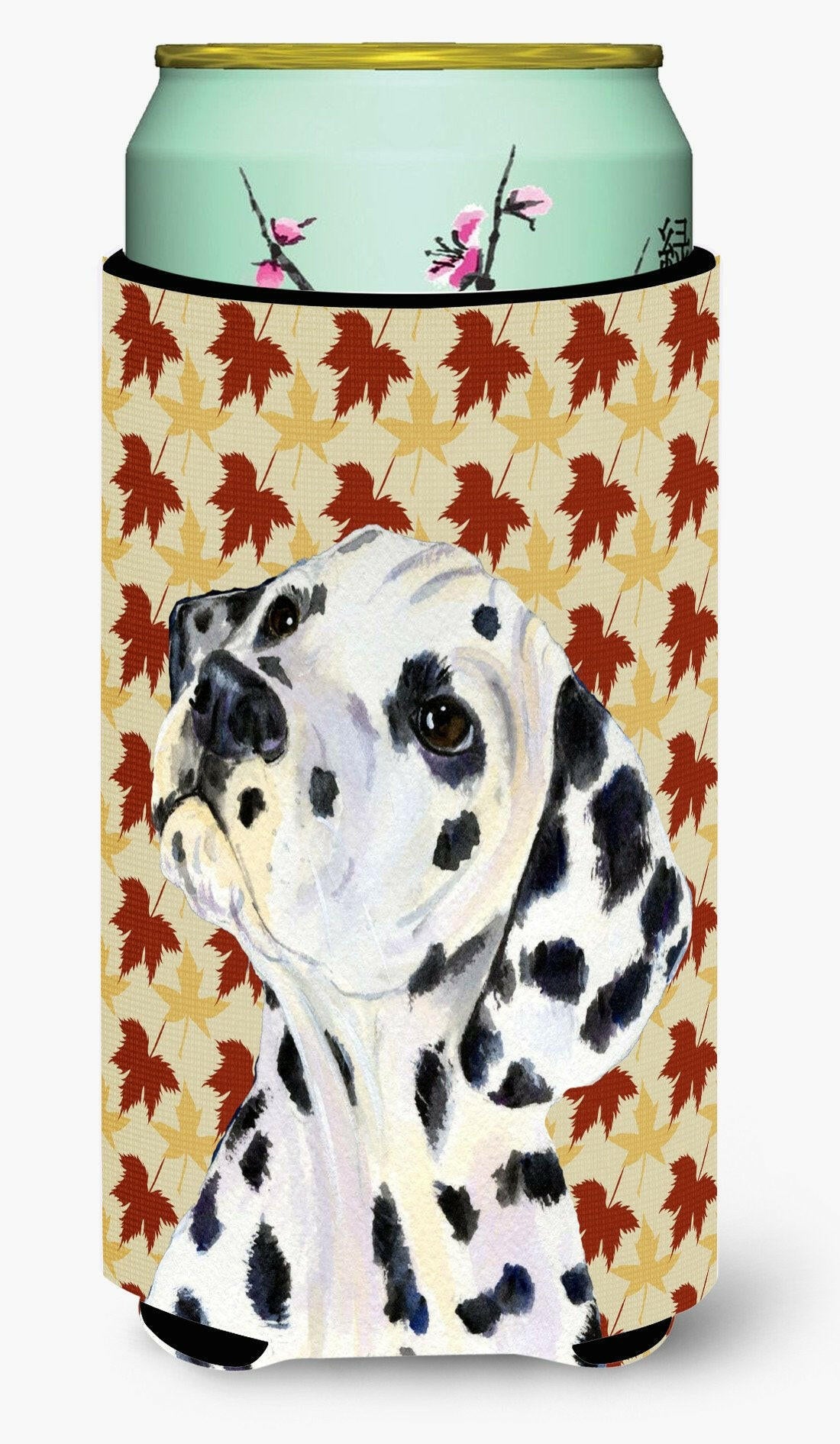 Dalmatian Fall Leaves Portrait  Tall Boy Beverage Insulator Beverage Insulator Hugger by Caroline&#39;s Treasures