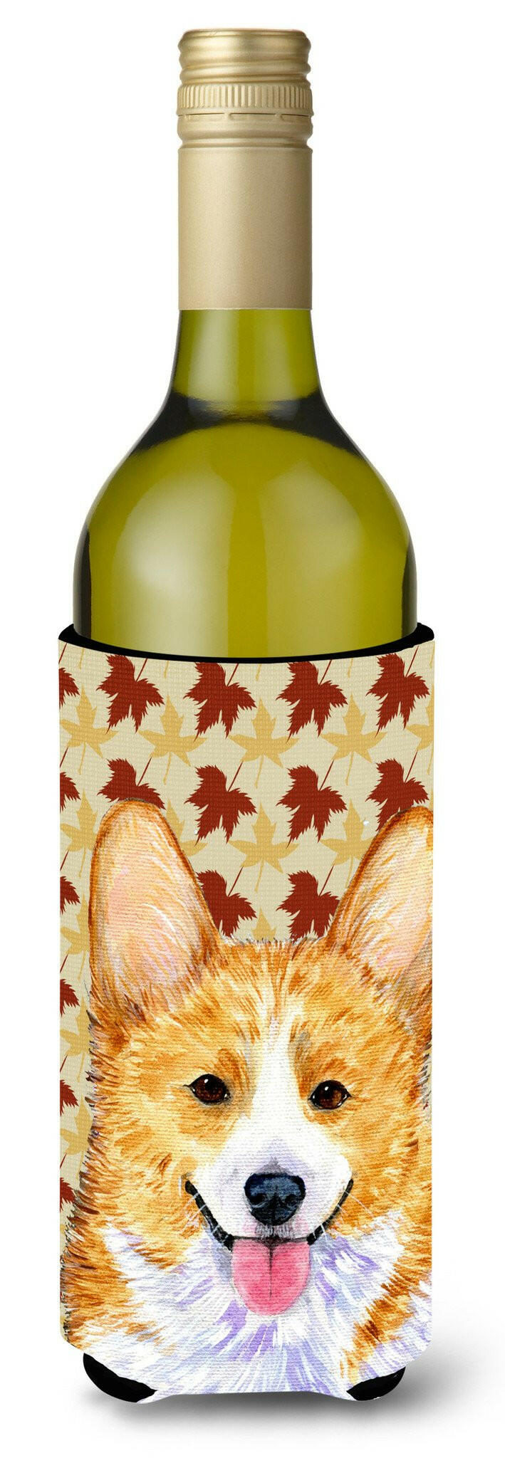 Corgi Fall Leaves Portrait Wine Bottle Beverage Insulator Beverage Insulator Hugger SS4370LITERK by Caroline's Treasures