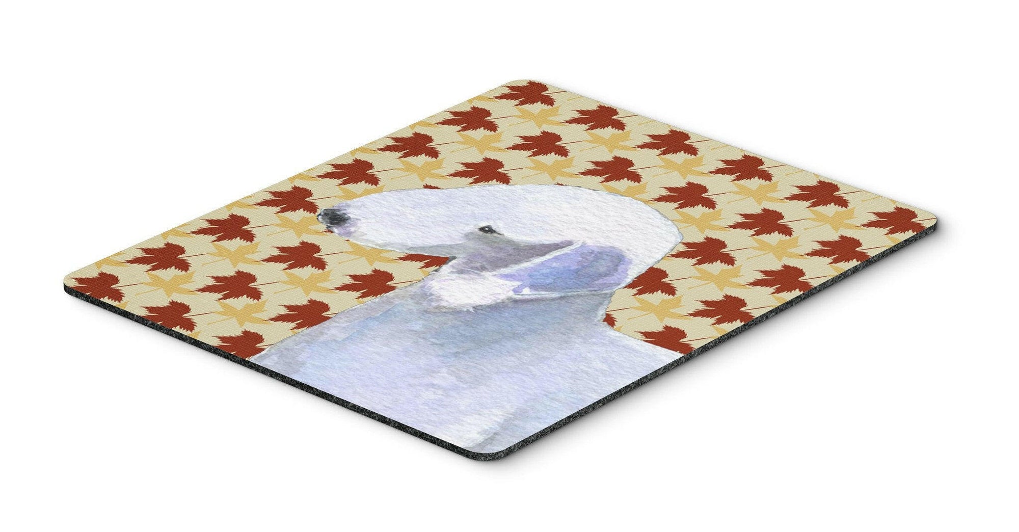 Bedlington Terrier Fall Leaves Portrait Mouse Pad, Hot Pad or Trivet by Caroline's Treasures