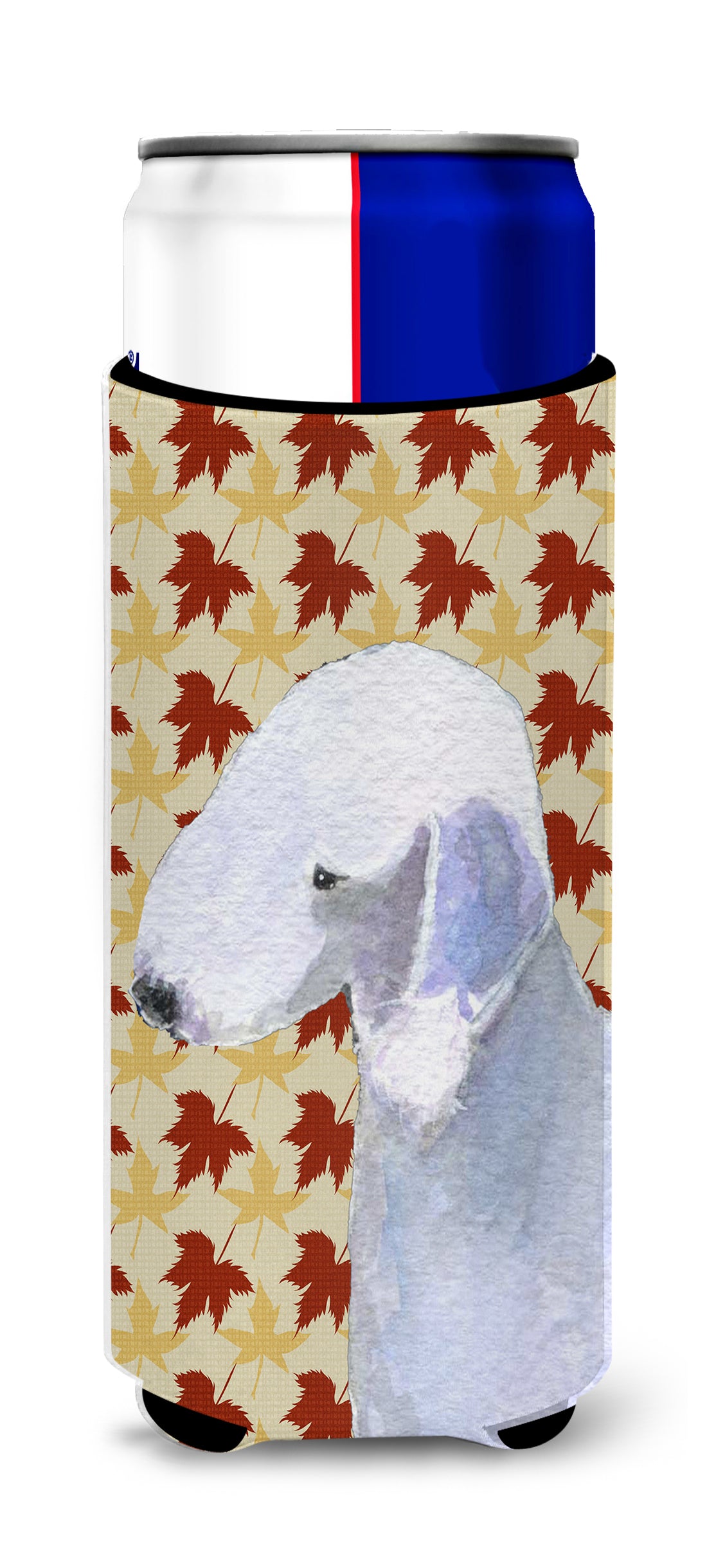 Bedlington Terrier Fall Leaves Portrait Ultra Beverage Insulators for slim cans SS4373MUK.