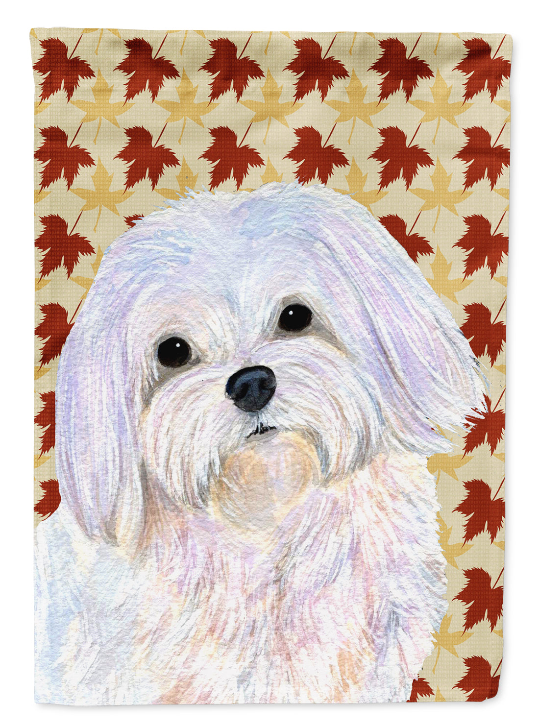 Maltese Fall Leaves Portrait Flag Garden Size.