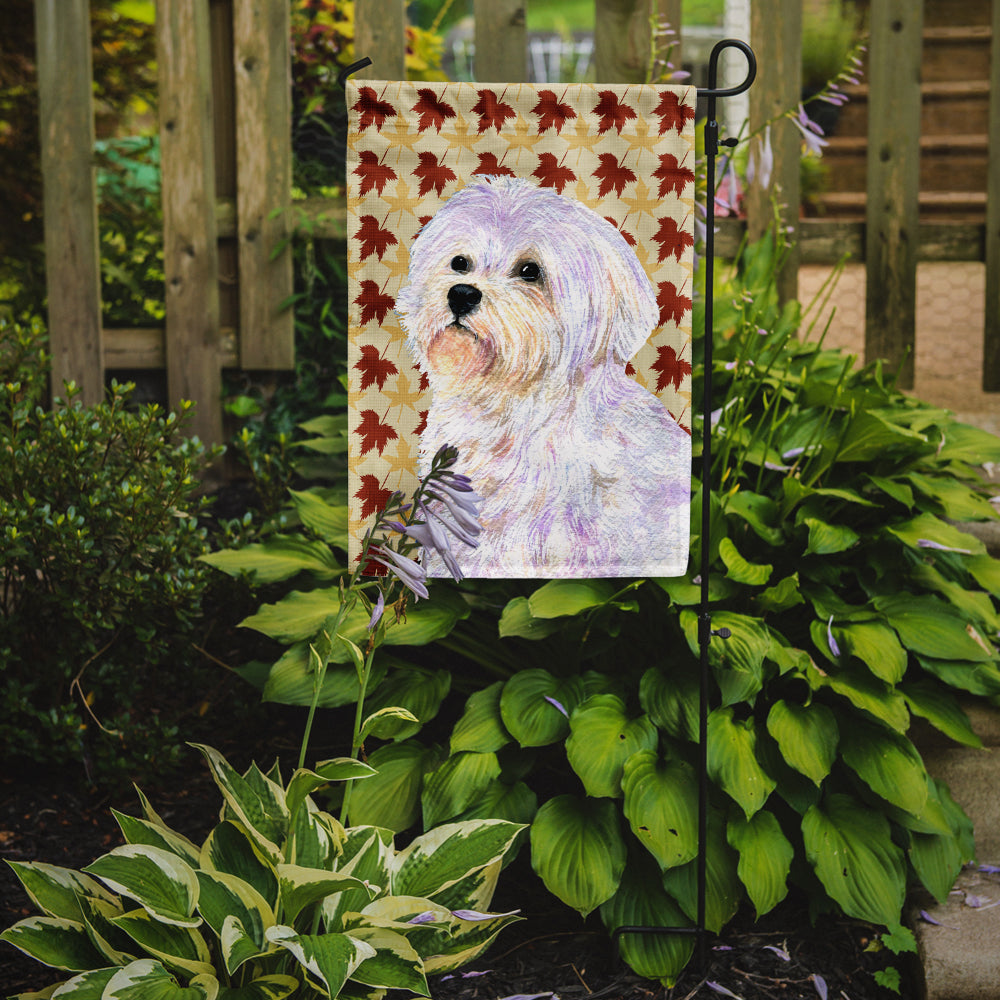 Maltese Fall Leaves Portrait Flag Garden Size.