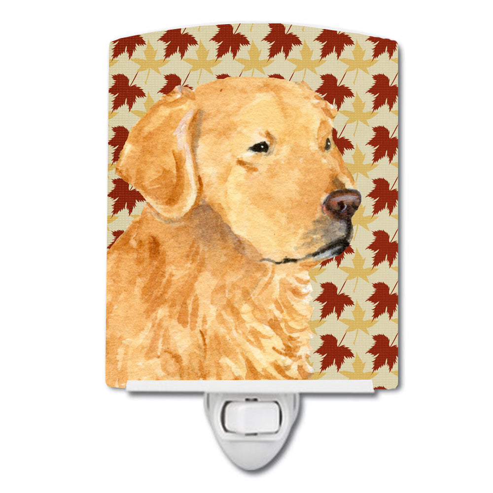 Golden Retriever Fall Leaves Portrait Ceramic Night Light SS4380CNL - the-store.com