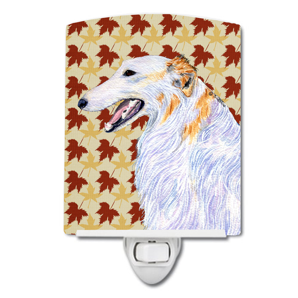 Borzoi Fall Leaves Portrait Ceramic Night Light SS4381CNL - the-store.com