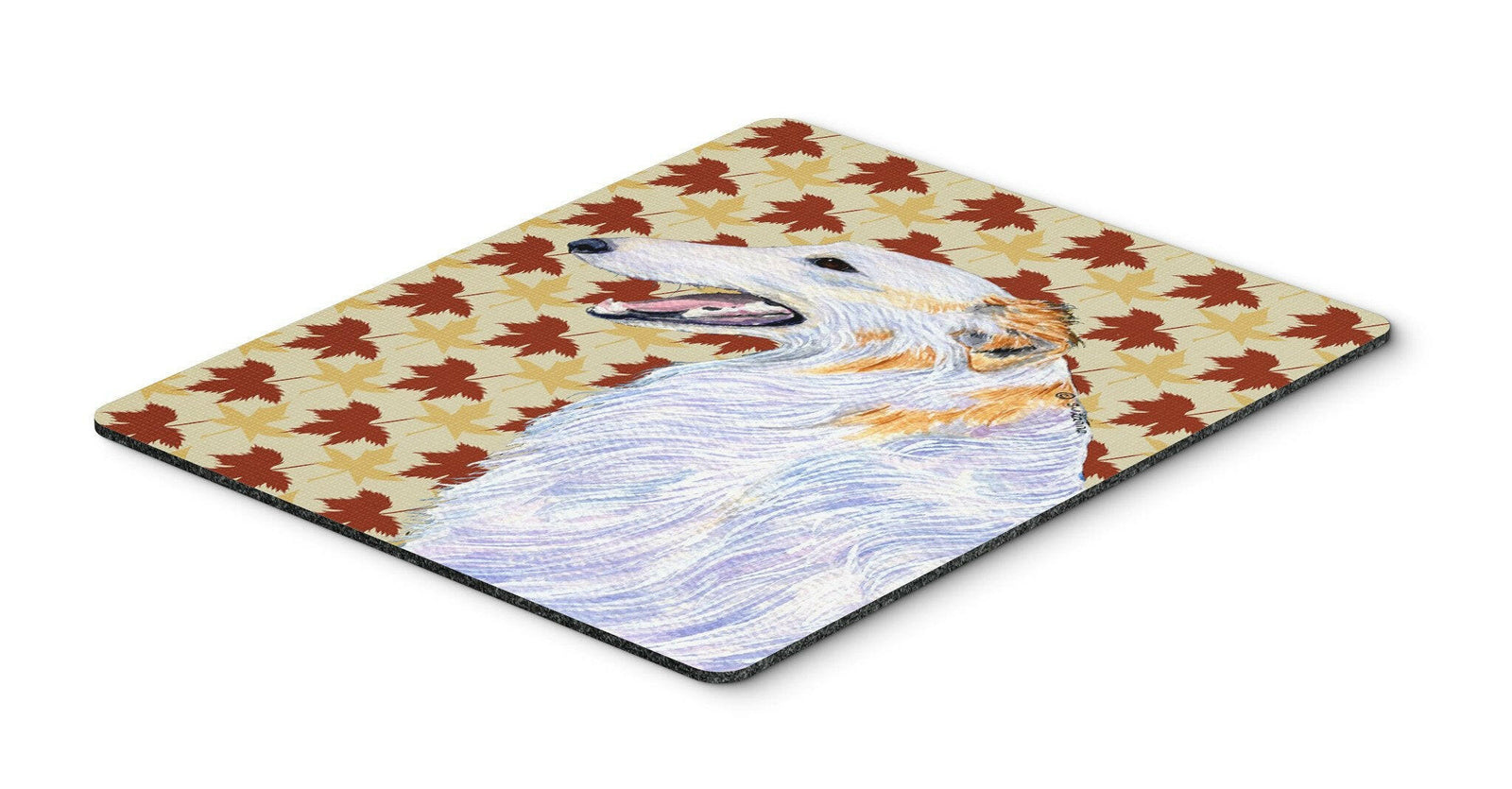 Borzoi Fall Leaves Portrait Mouse Pad, Hot Pad or Trivet by Caroline's Treasures