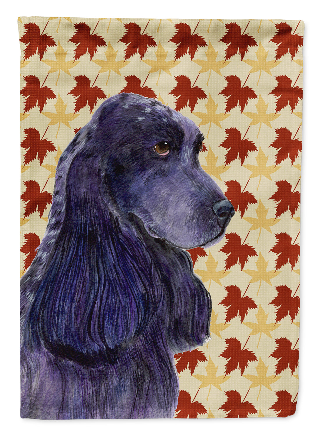 Cocker Spaniel Fall Leaves Portrait Flag Garden Size.