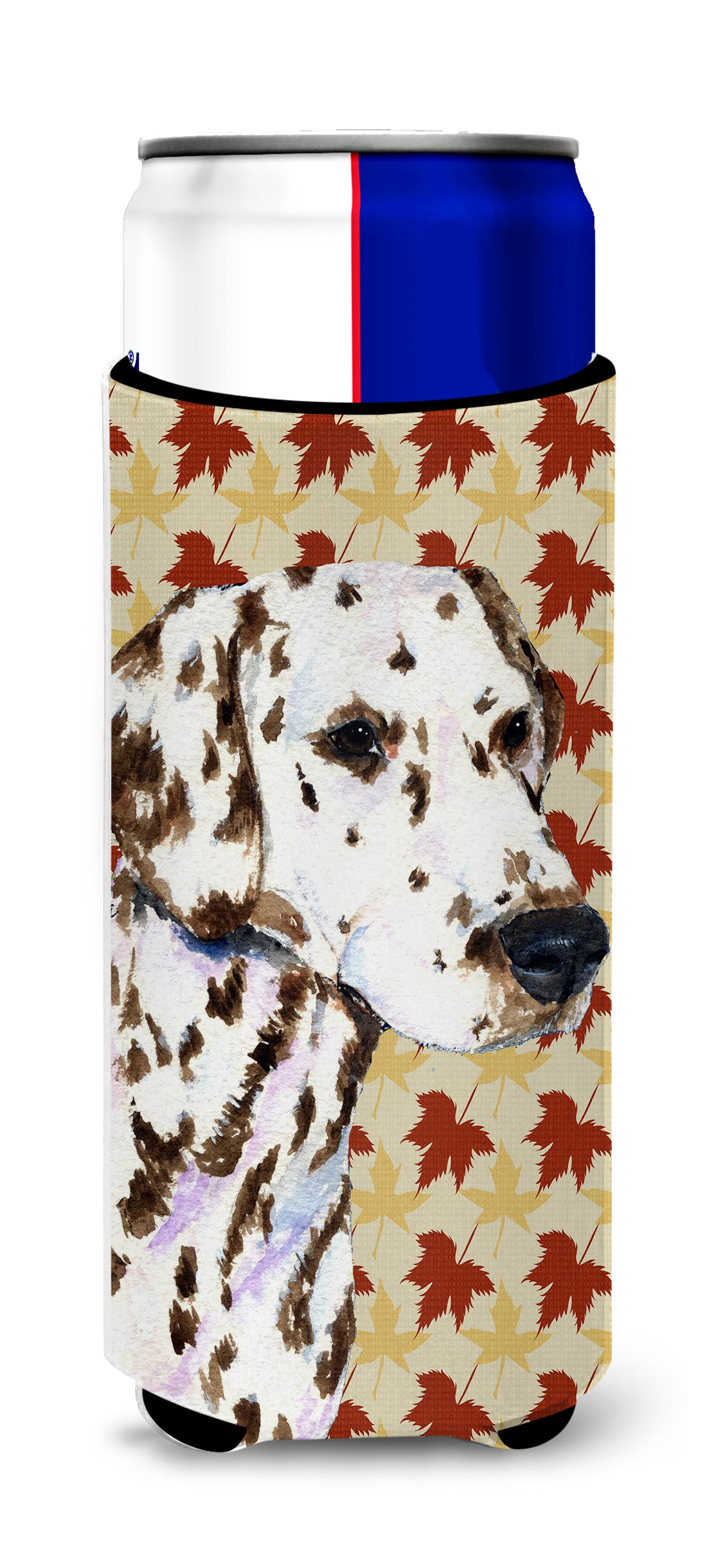 Dalmatian Fall Leaves Portrait Ultra Beverage Insulators for slim cans SS4387MUK.