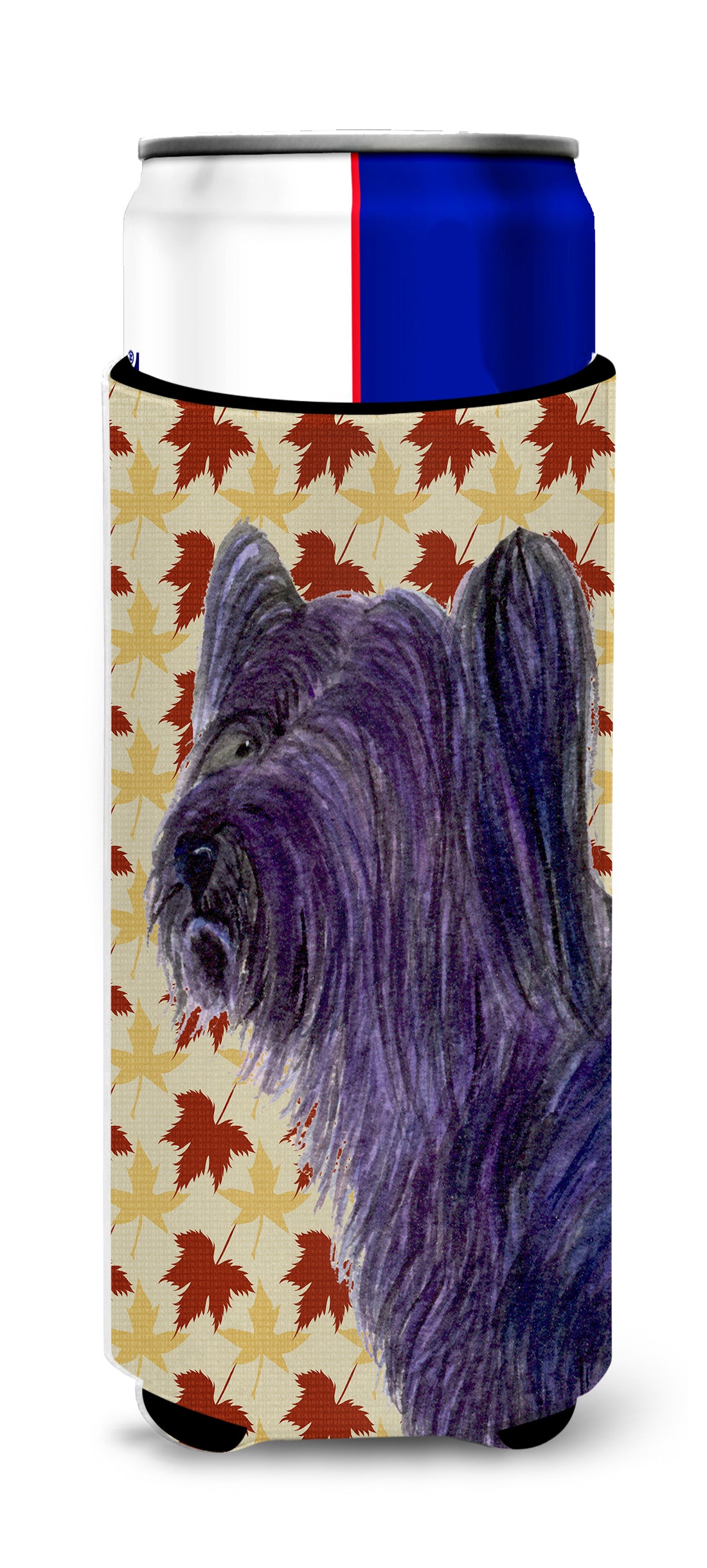 Skye Terrier Fall Leaves Portrait Ultra Beverage Insulators for slim cans SS4393MUK.