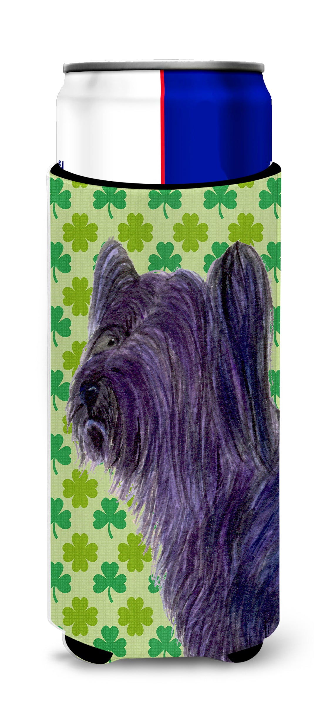 Skye Terrier St. Patrick&#39;s Day Shamrock Portrait Ultra Beverage Insulators for slim cans SS4394MUK.