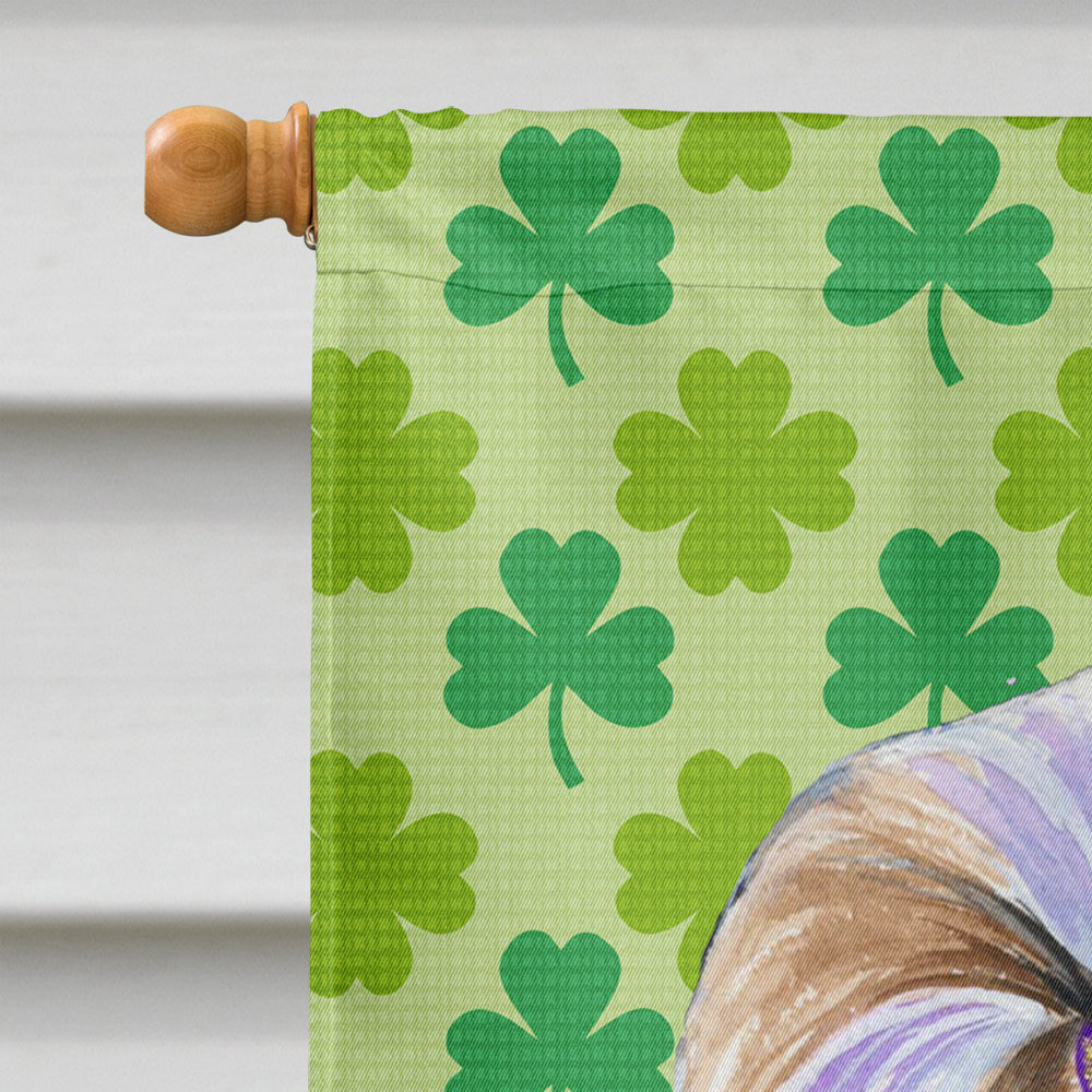 Shih Tzu St. Patrick's Day Shamrock Portrait Flag Canvas House Size  the-store.com.