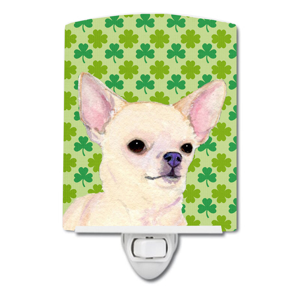 Chihuahua St. Patrick's Day Shamrock Portrait Ceramic Night Light SS4403CNL - the-store.com