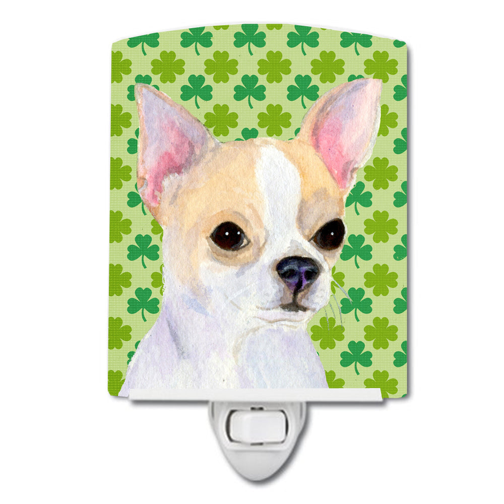 Chihuahua St. Patrick's Day Shamrock Portrait Ceramic Night Light SS4405CNL - the-store.com