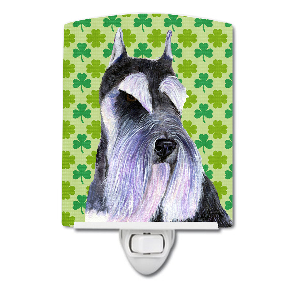 Schnauzer St. Patrick&#39;s Day Shamrock Portrait Ceramic Night Light SS4408CNL - the-store.com