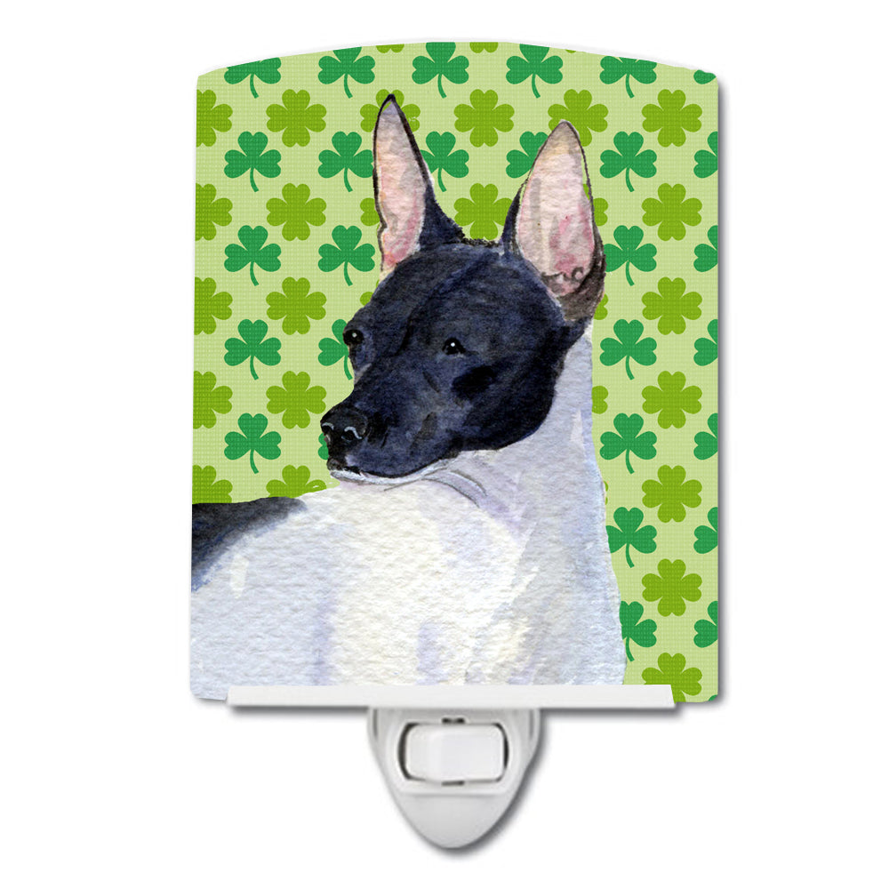 Rat Terrier St. Patrick's Day Shamrock Portrait Ceramic Night Light SS4411CNL - the-store.com