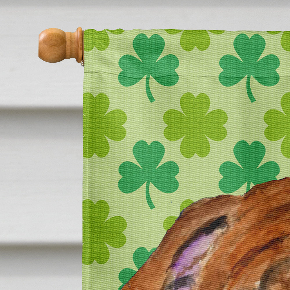 Bulldog English St. Patrick's Day Shamrock Flag Canvas House Size  the-store.com.