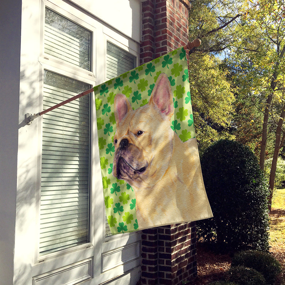 French Bulldog St. Patrick's Day Shamrock Flag Canvas House Size  the-store.com.