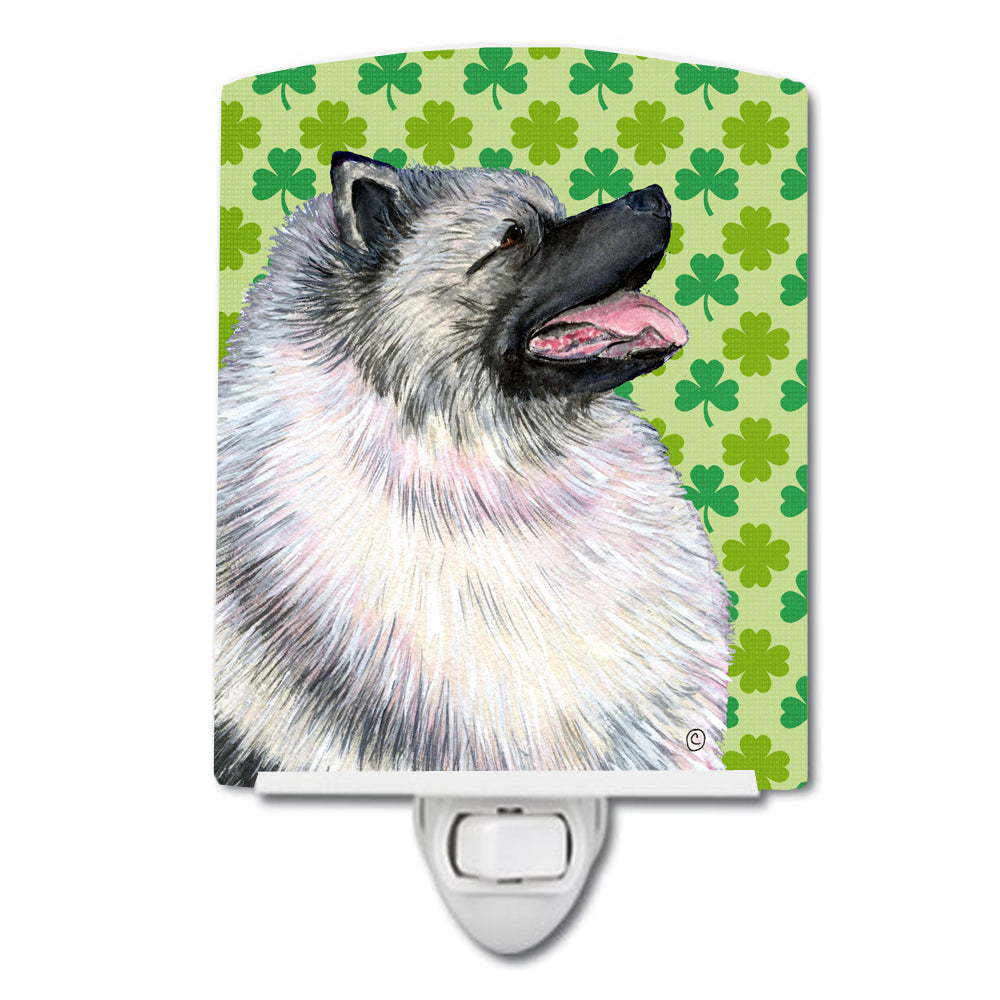 Keeshond St. Patrick's Day Shamrock Portrait Ceramic Night Light SS4419CNL - the-store.com